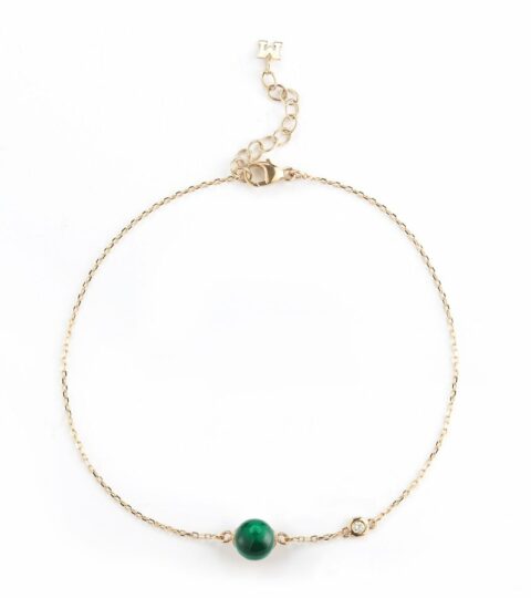 Women’S MATEO  | 14Kt Gold Malachite And Diamond Dot Bracelet