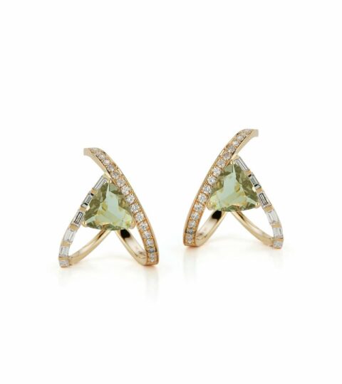 Women’S MATEO  | 14Kt Green Amethyst Y Hoops