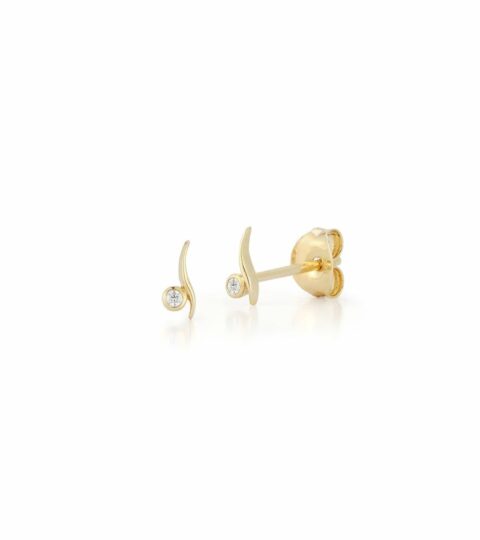 Women’S MATEO  | 14Kt Diamond Point Wave Studs