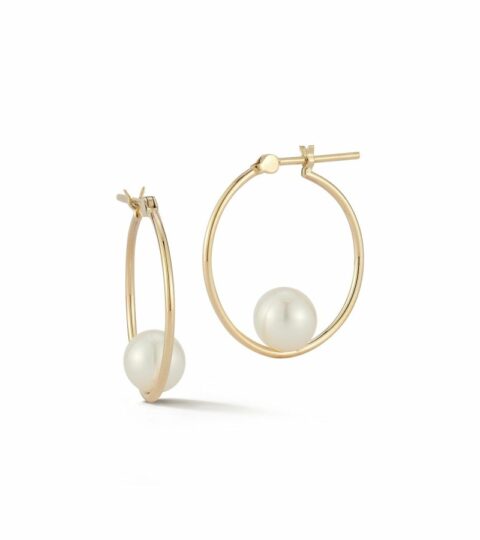 Women’S MATEO  | 14Kt Suspended Pearl Hoops