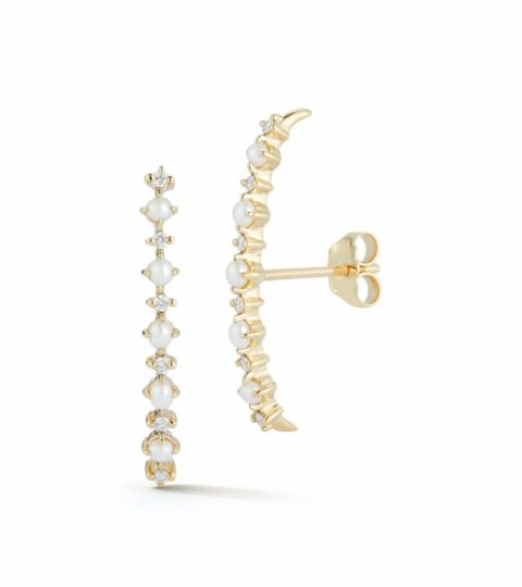 Women’S MATEO  | 14Kt The Little Things Pearl And Diamond Crawlers