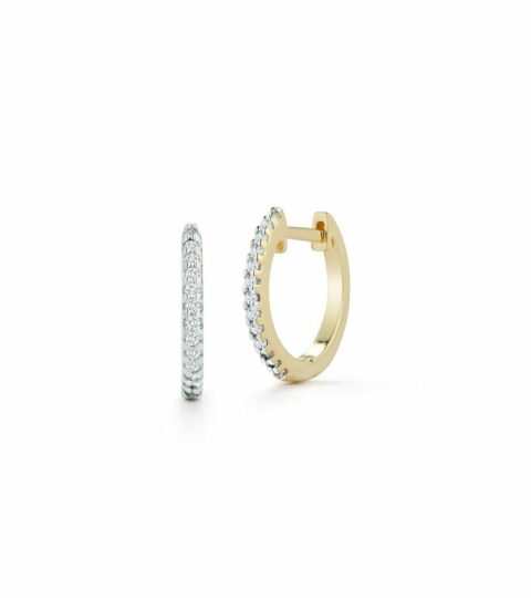 Women’S MATEO  | 12Mm Diamond Huggies – Yellow Gold