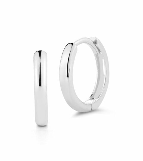 Women’S MATEO  | 14Kt White Gold Huggies