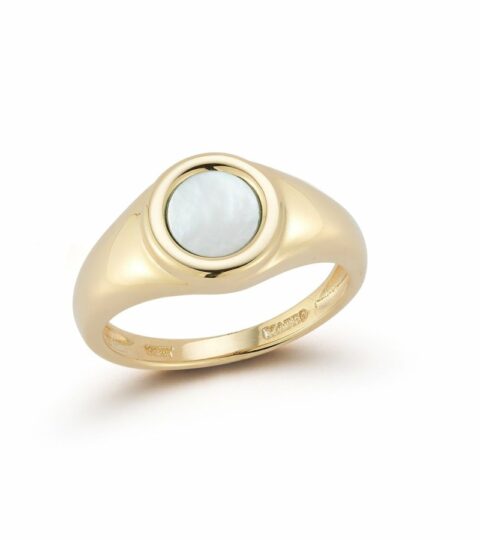 Women’S MATEO  | 14Kt Small Mother Of Pearl Coin Signet Ring