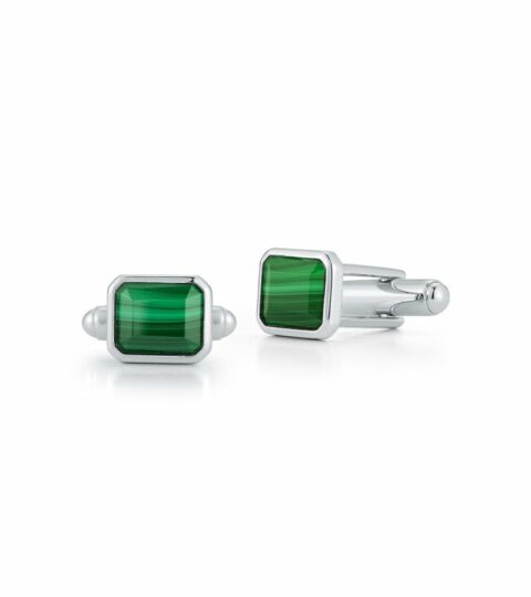 Men’S MATEO  | Emerald Cut Malachite Cufflinks