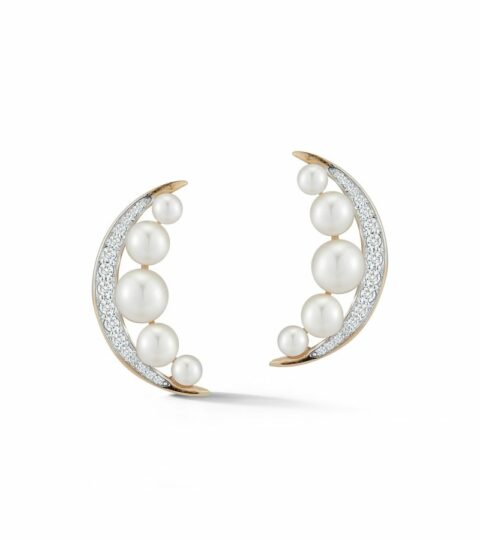 Women’S MATEO  | 14Kt Gold Pearl Crescent Moon Earring