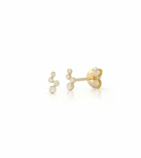 Women’S MATEO  | 14Kt Diamond Wave Bezel Studs