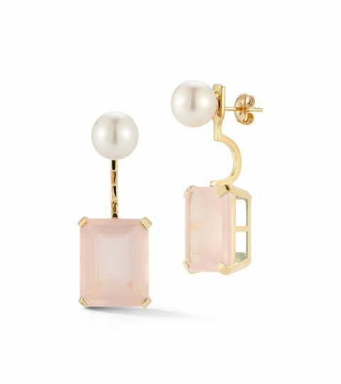 Women’S MATEO  | 14Kt Pearl And Rose Quartz Ear Jacket Earrings