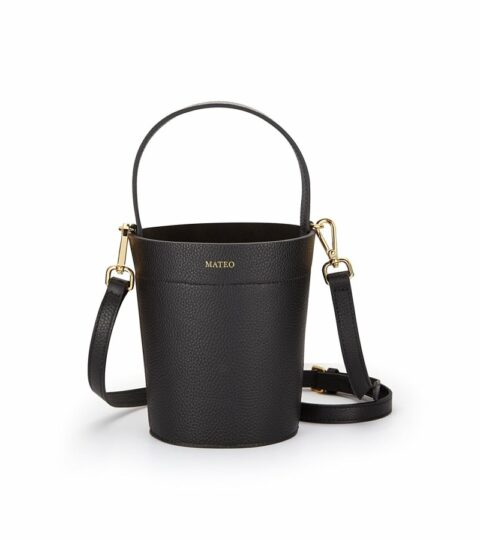 Bags MATEO  | Black Pebbled Leather Madeline Bucket Bag