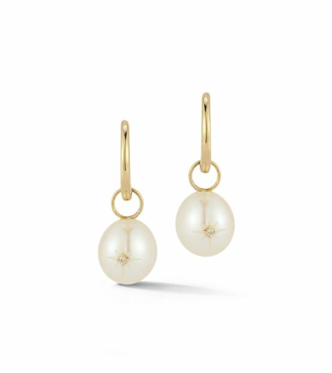 Women’S MATEO  | 14Kt Diamond Studded Baroque Pearl Drop Earrings