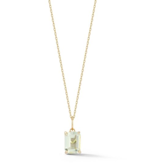 Women’S MATEO  | 14Kt Emerald Cut Green Amethyst Necklace