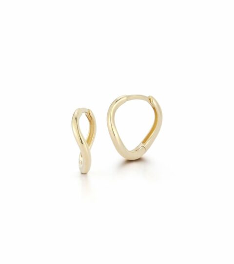 Women’S MATEO  | 14Kt Gold Wave Huggies