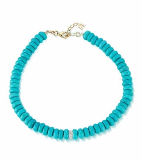 Women’S MATEO  | 14Kt Turquoise Roundel And Diamond Station Bracelet