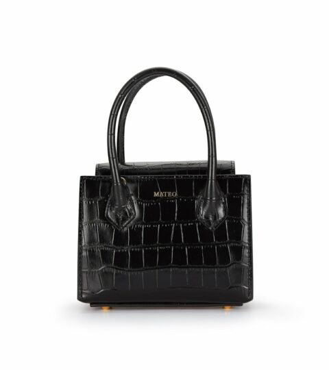 Bags MATEO  | Black Croc Diana Bag