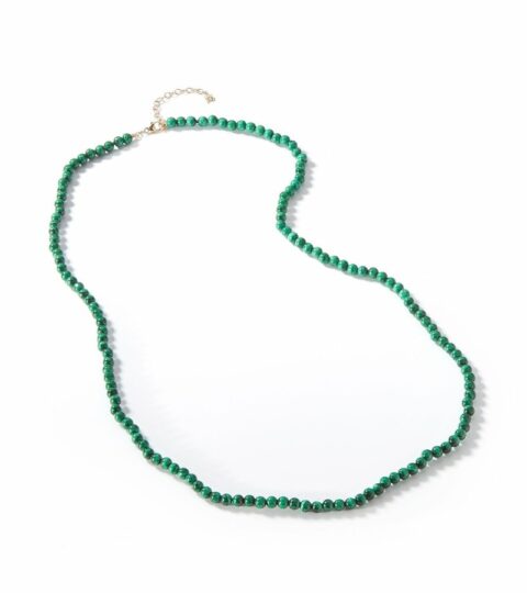 Men’S MATEO  | 14Kt Malachite Beaded Necklace 22″