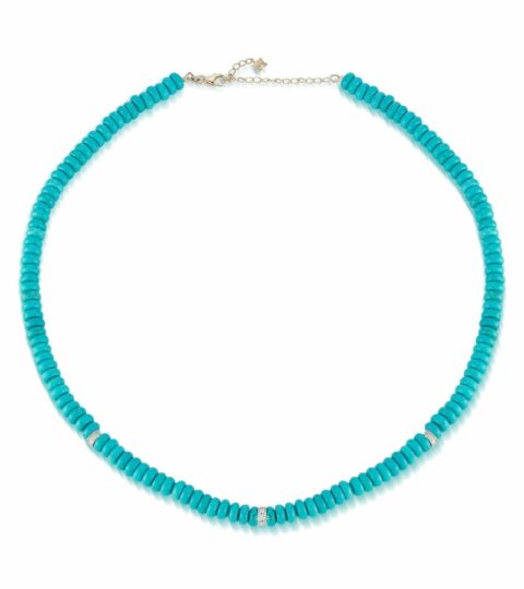 Women’S MATEO  | 14Kt Turquoise Roundel And Diamond Station Necklace