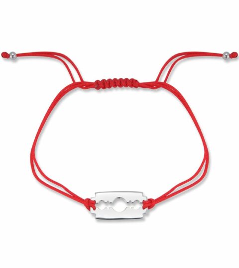 Men’S MATEO  | Razor Blade On Red Nylon Bracelet