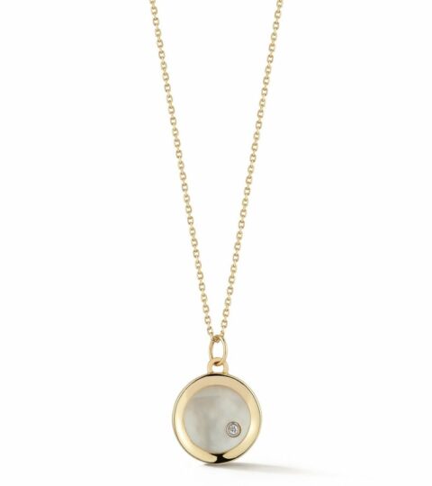 Women’S MATEO  | 14Kt Mother Of Pearl Diamond Dot Coin Necklace