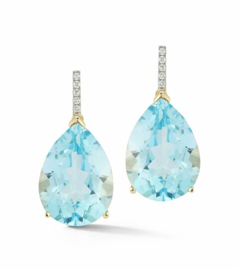 Women’S MATEO  | 14Kt Swiss Blue Topaz Pear Drop Earrings