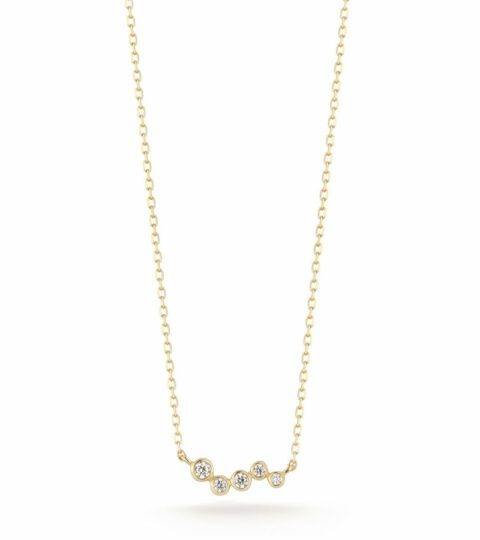 Women’S MATEO  | 14Kt Mini Diamond Bezel Wave Diamond Necklace