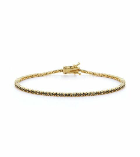 Women’S MATEO  | 14Kt Gold Black Diamond Tennis Bracelet