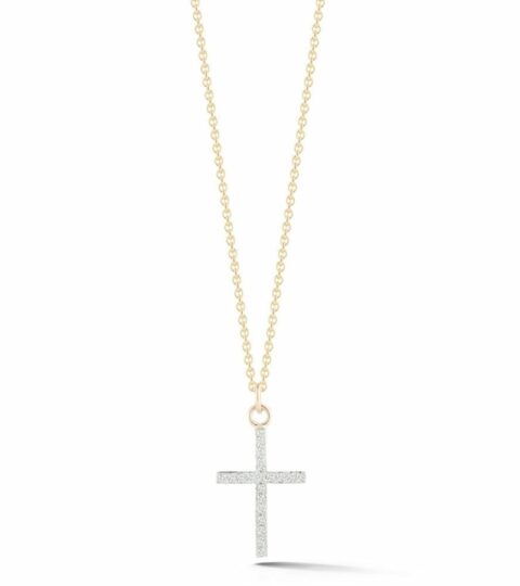 Men’S MATEO  | 14Kt Small Men’S Diamond Cross Necklace