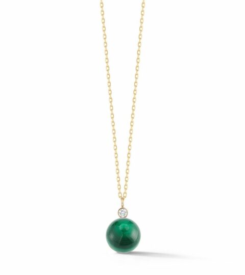 Women’S MATEO  | 14Kt Gold Malachite And Diamond Dot Necklace