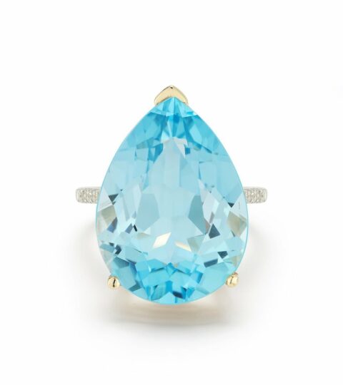 Women’S MATEO  | 14Kt Swiss Blue Topaz Pear Ring