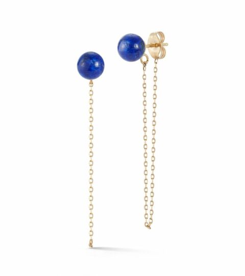 Women’S MATEO  | 14Kt Lapis Stud With Chain Drop Earrings