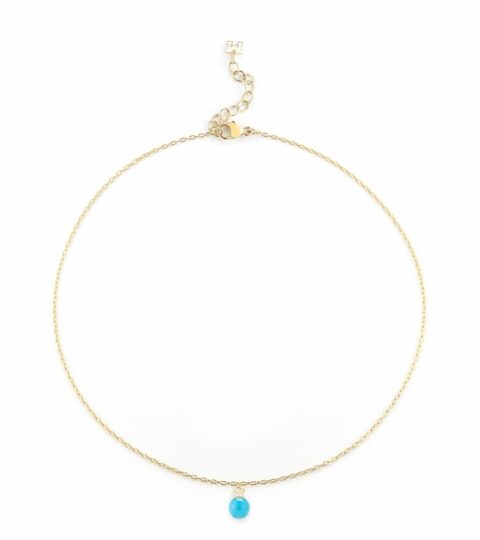 Women’S MATEO  | 14Kt Gold Uni Turquoise Chain Anklet